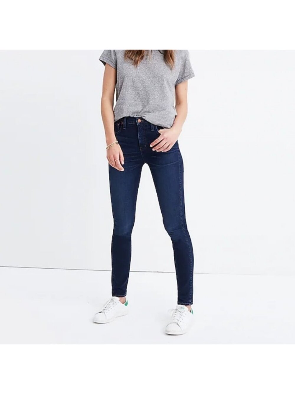 Madewell 10" High Rise Skinny Jeans Stretchy Dark Wash New Womens Size 26 Denim